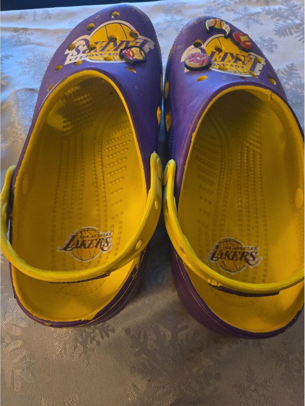 Crocs x NBA Los Angeles Lakers Classic Clogs Size 9M 11W - Picture 3 of 4